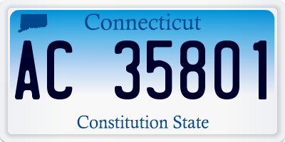 CT license plate AC35801
