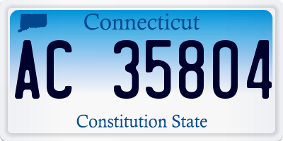 CT license plate AC35804