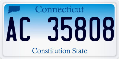 CT license plate AC35808