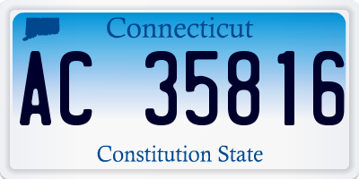 CT license plate AC35816