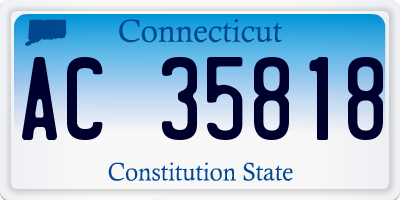 CT license plate AC35818