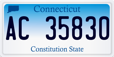 CT license plate AC35830
