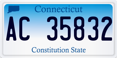 CT license plate AC35832