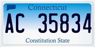 CT license plate AC35834