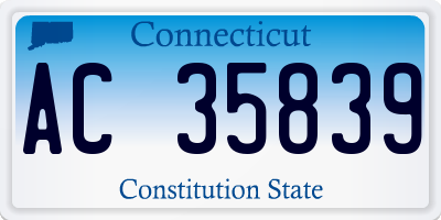 CT license plate AC35839