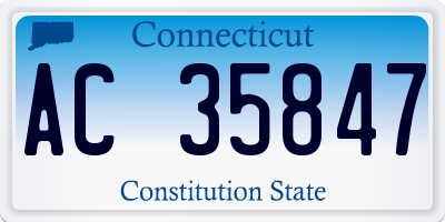 CT license plate AC35847