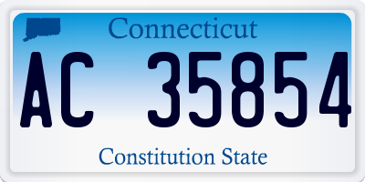 CT license plate AC35854