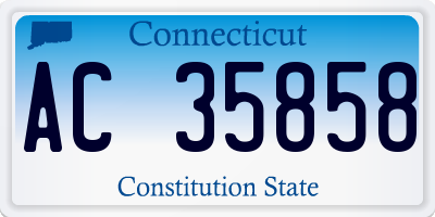CT license plate AC35858