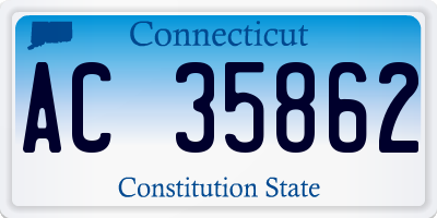 CT license plate AC35862