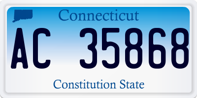 CT license plate AC35868