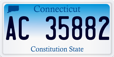 CT license plate AC35882