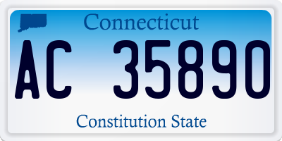 CT license plate AC35890