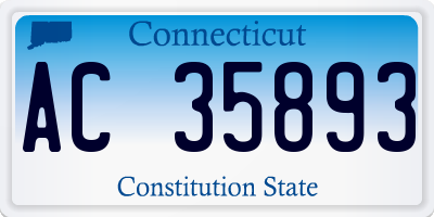 CT license plate AC35893