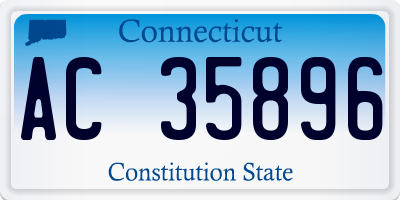 CT license plate AC35896