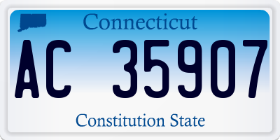 CT license plate AC35907