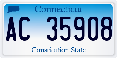 CT license plate AC35908