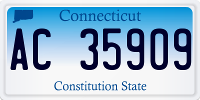 CT license plate AC35909