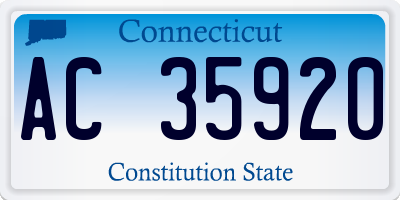 CT license plate AC35920