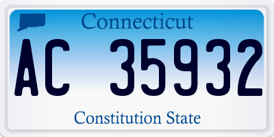 CT license plate AC35932