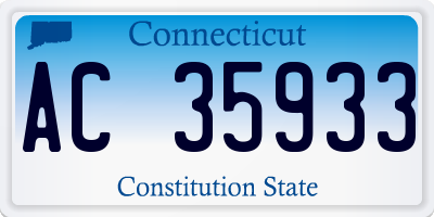CT license plate AC35933