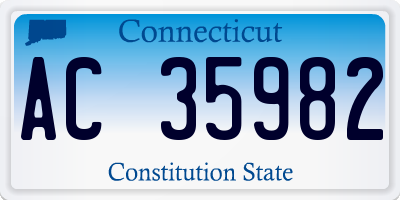 CT license plate AC35982