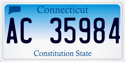 CT license plate AC35984