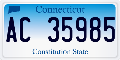 CT license plate AC35985