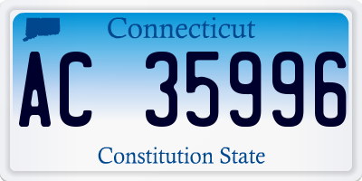 CT license plate AC35996