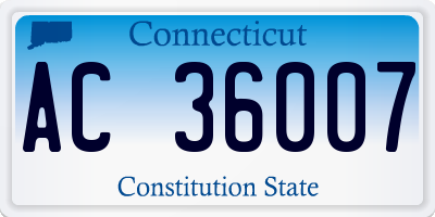 CT license plate AC36007