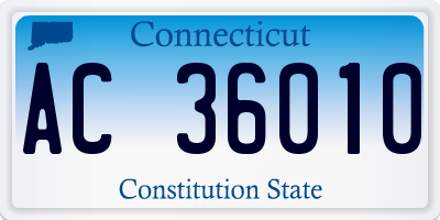 CT license plate AC36010