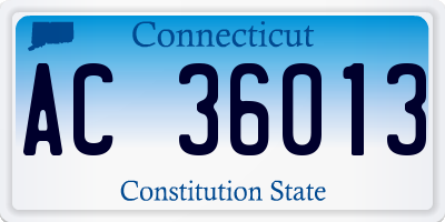 CT license plate AC36013