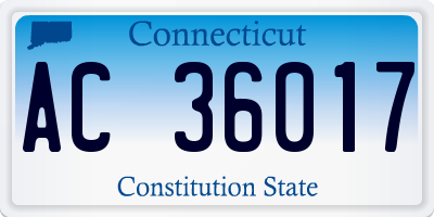 CT license plate AC36017