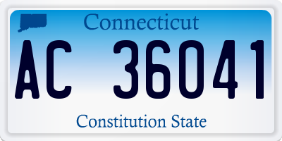 CT license plate AC36041