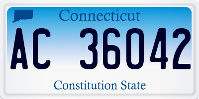 CT license plate AC36042