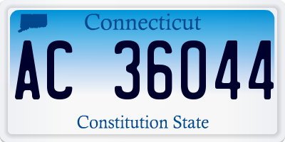 CT license plate AC36044