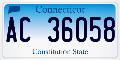 CT license plate AC36058