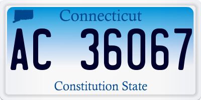 CT license plate AC36067