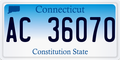CT license plate AC36070