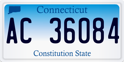 CT license plate AC36084