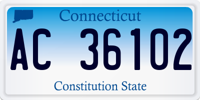 CT license plate AC36102
