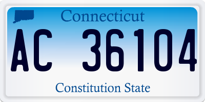CT license plate AC36104