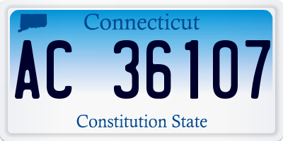 CT license plate AC36107