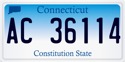 CT license plate AC36114