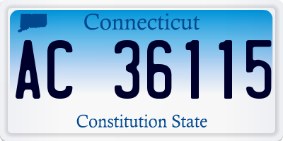 CT license plate AC36115