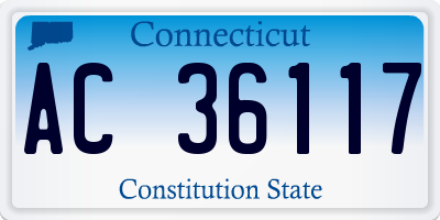 CT license plate AC36117