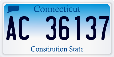 CT license plate AC36137