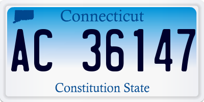CT license plate AC36147