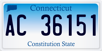 CT license plate AC36151