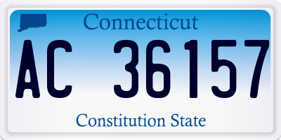CT license plate AC36157