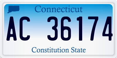 CT license plate AC36174